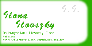 ilona ilovszky business card